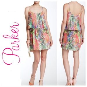 Parker Pleated Palmetto Tropical Dress